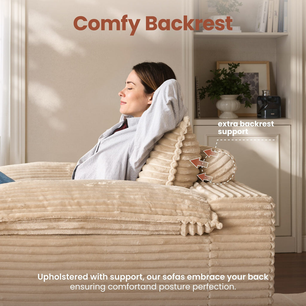 Boneless Lounge Chaise with Cloud Plush Sofa Bed