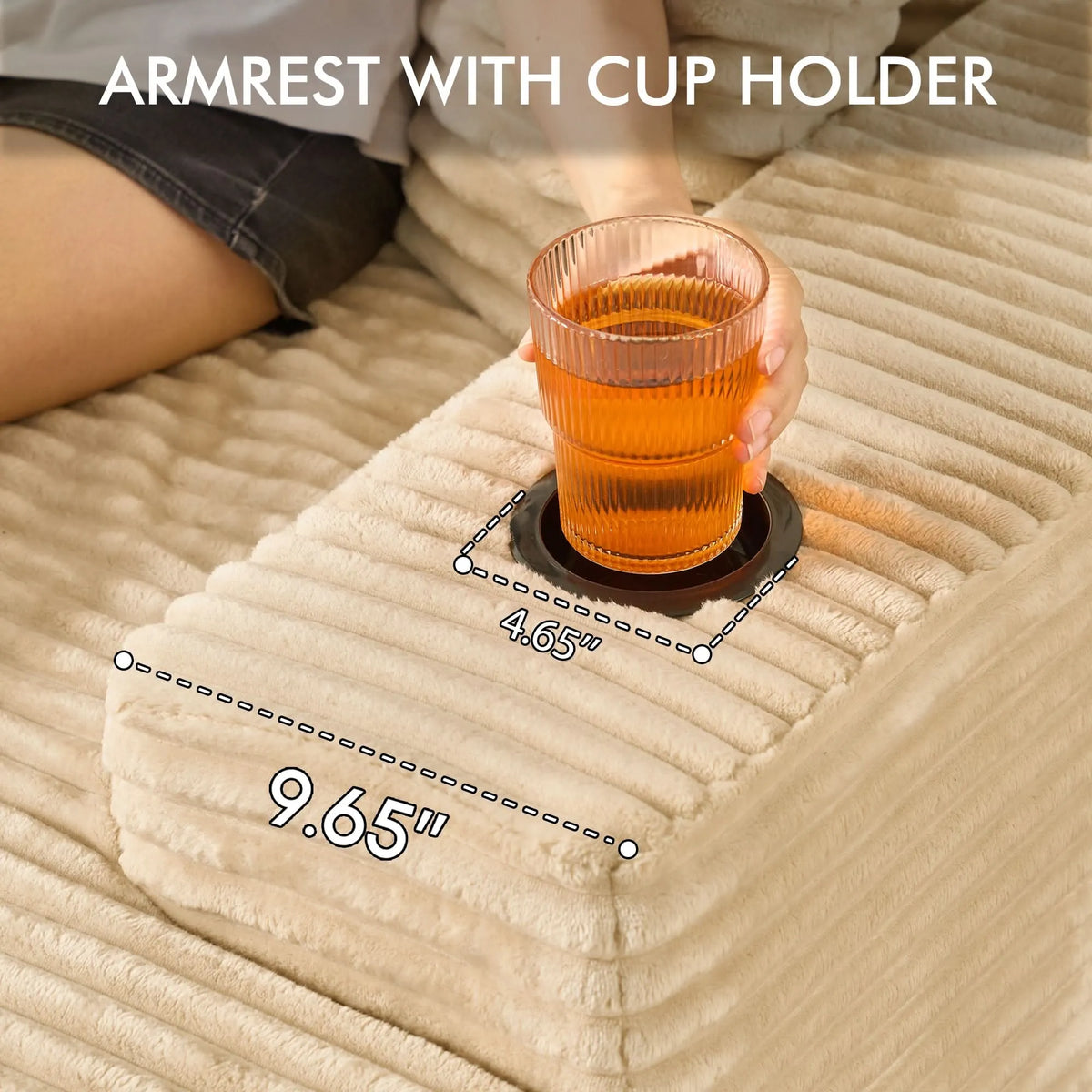 🔥Chaise Lounge Chair with Cup Holders