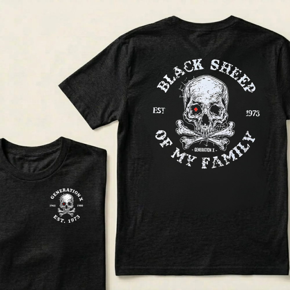 Custom EST.Year Customize GenX Black Sheep Of My Family T-Shirt