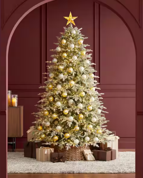 🔥 SMART Grand Duchess Twinkling Balsam Fir Flocked LED Pre-Lit Tree