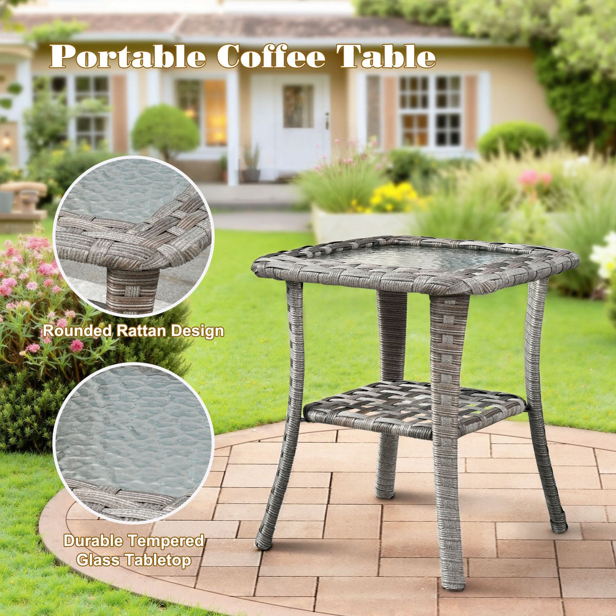 Ovios 13 Pieces Outdoor Patio Furniture Set with Fire Pit Table and Chairs with Wide Armrests