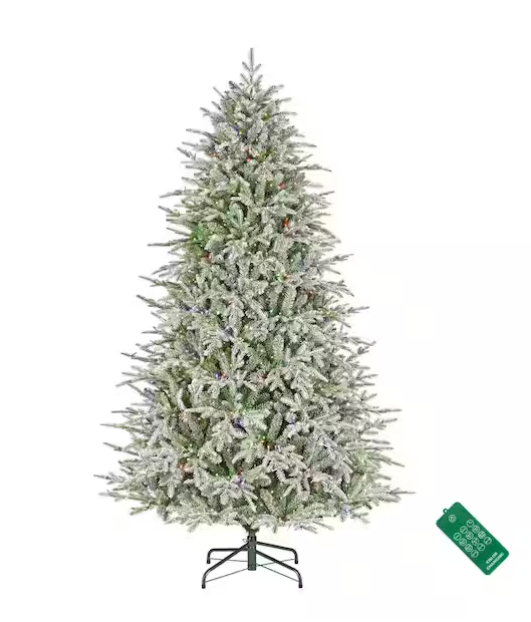 🔥 SMART Grand Duchess Twinkling Balsam Fir Flocked LED Pre-Lit Tree