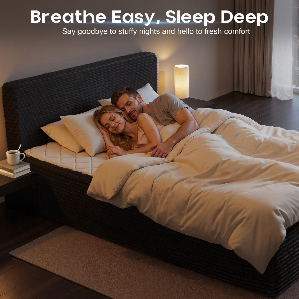 OVIOS Upholstered Boneless Bed No Frame Bed Mattress Combo with Foam and Spring Support No Assembly Required