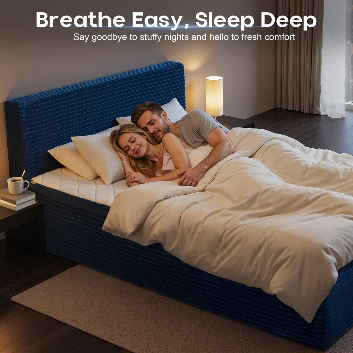 OVIOS Upholstered Boneless Bed No Frame Bed Mattress Combo with Foam and Spring Support No Assembly Required