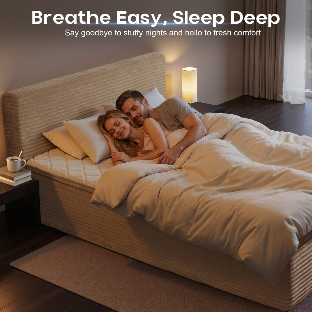 OVIOS Upholstered Boneless Bed No Frame Bed Mattress Combo with Foam and Spring Support No Assembly Required