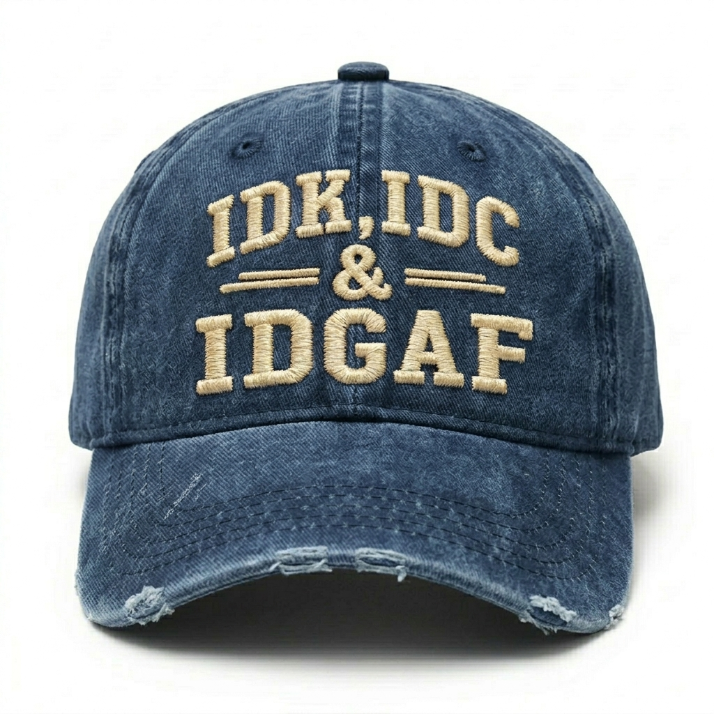 Idk Idc & Idgaf Embroidery Cap