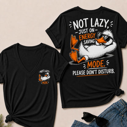Not Lazy,Just On Energy Saving Mode.Please Don't Disturb V-Neck T-Shirt