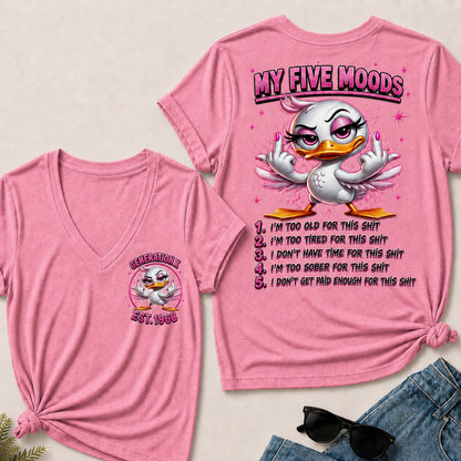 My Five Moods V-Neck T-Shirt