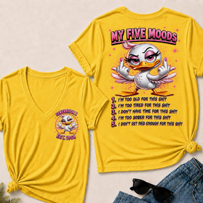 My Five Moods V-Neck T-Shirt