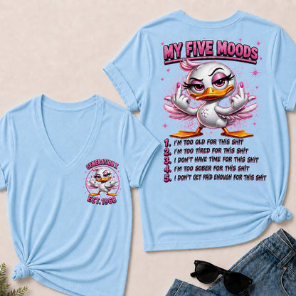 My Five Moods V-Neck T-Shirt