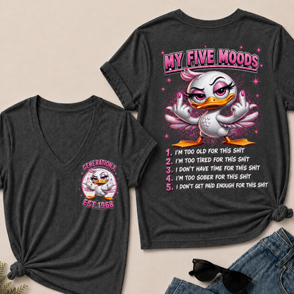 My Five Moods V-Neck T-Shirt