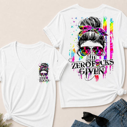 Zero Fucks Given V-Neck T-Shirt
