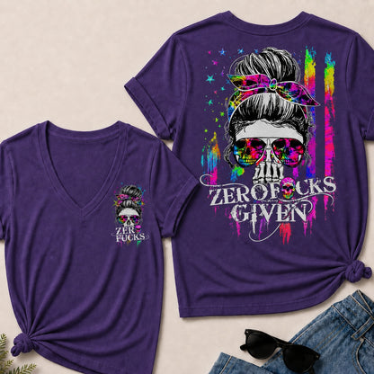 Zero Fucks Given V-Neck T-Shirt