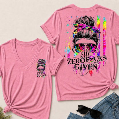 Zero Fucks Given V-Neck T-Shirt