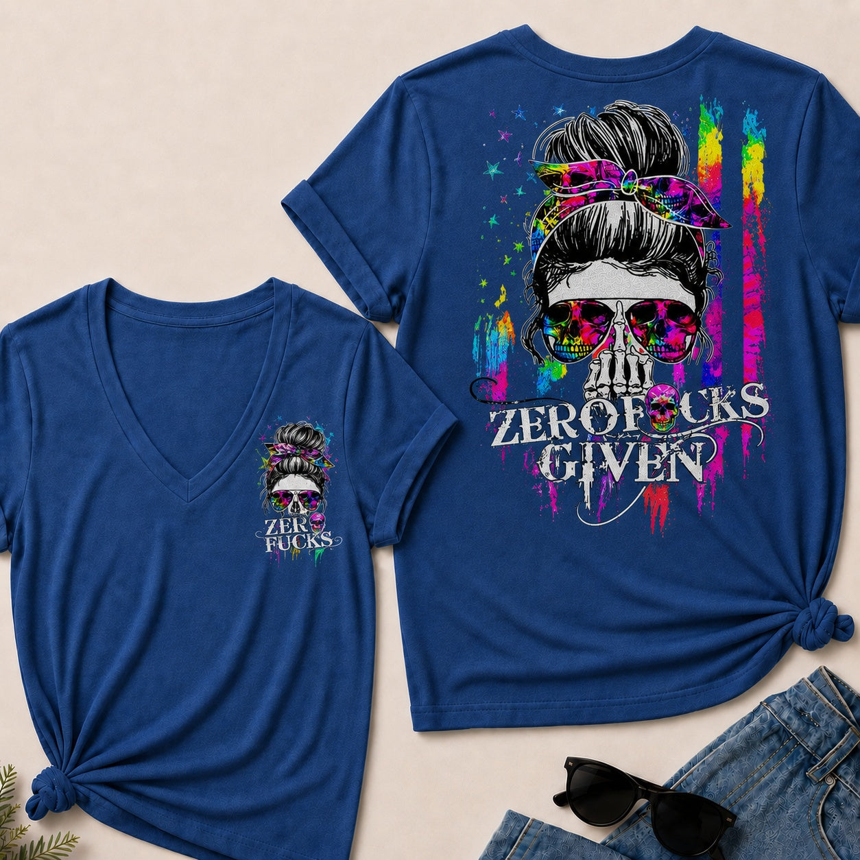Zero Fucks Given V-Neck T-Shirt