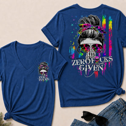 Zero Fucks Given V-Neck T-Shirt