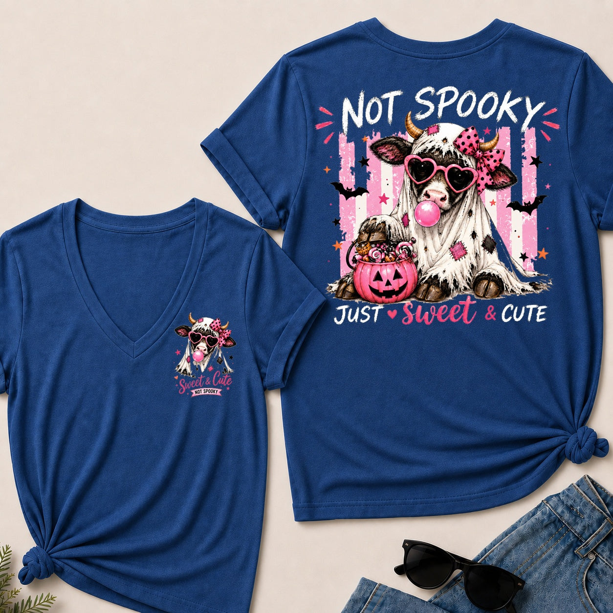 Not Spooky Just Sweet & Cute V-Neck T-Shirt