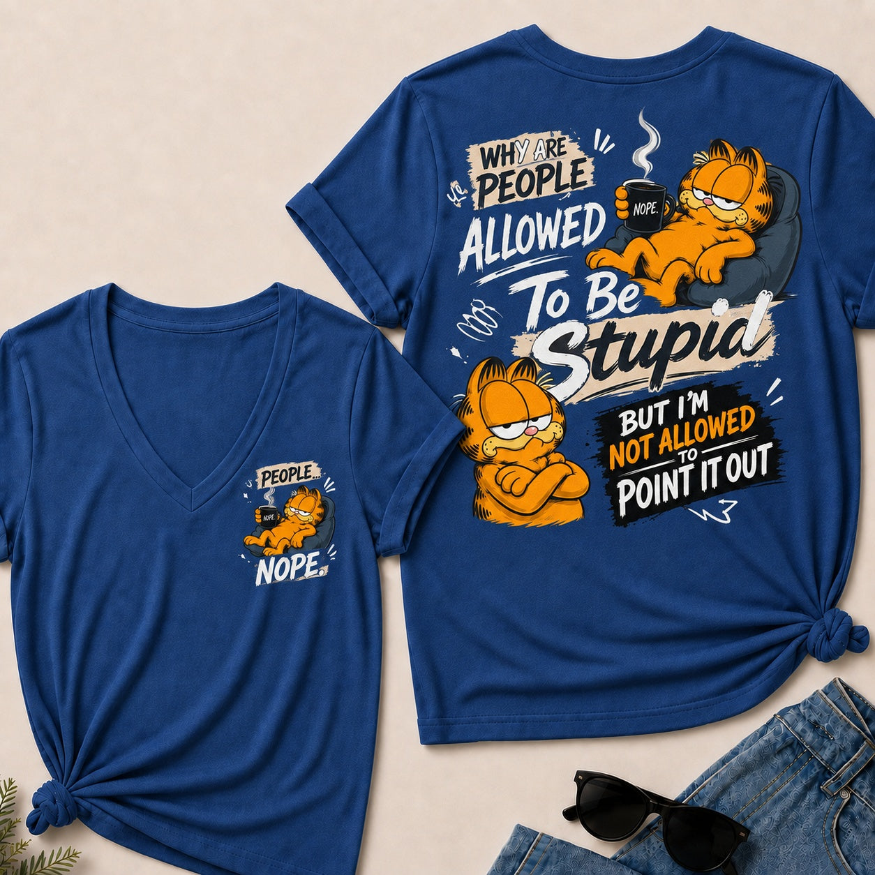 Why Are People Allowed To Be Stupid But I'm Not Allowed To Point It Out V-Neck T-Shirt