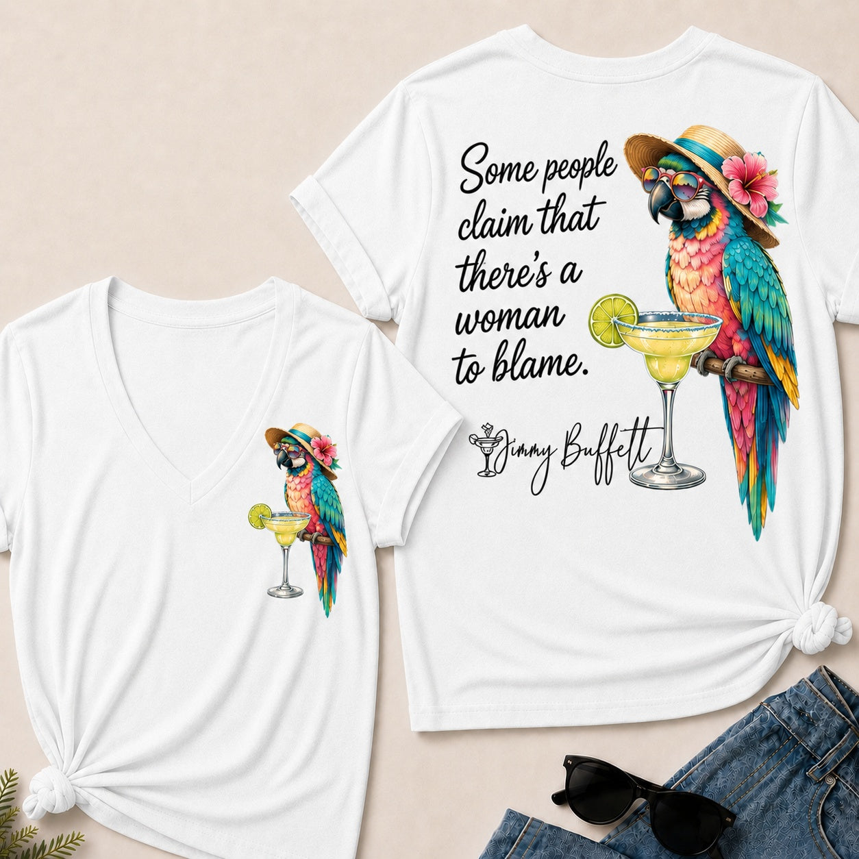 Some People Claim That There¡¯s A Woman To Blame V-Neck T-Shirt