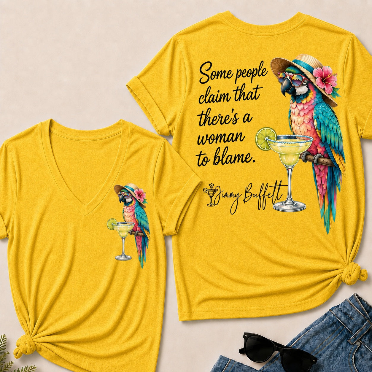 Some People Claim That There¡¯s A Woman To Blame V-Neck T-Shirt