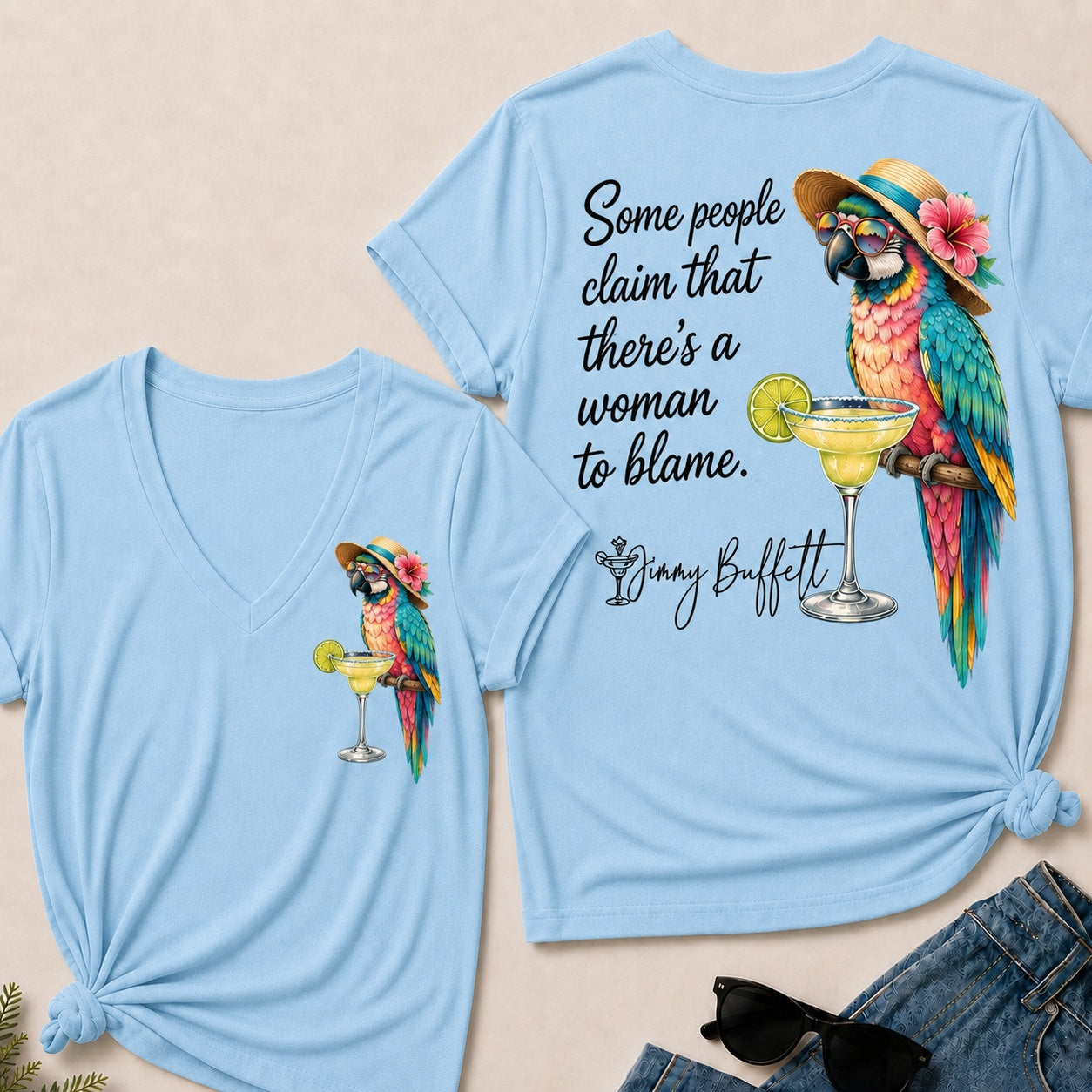 Some People Claim That There¡¯s A Woman To Blame V-Neck T-Shirt