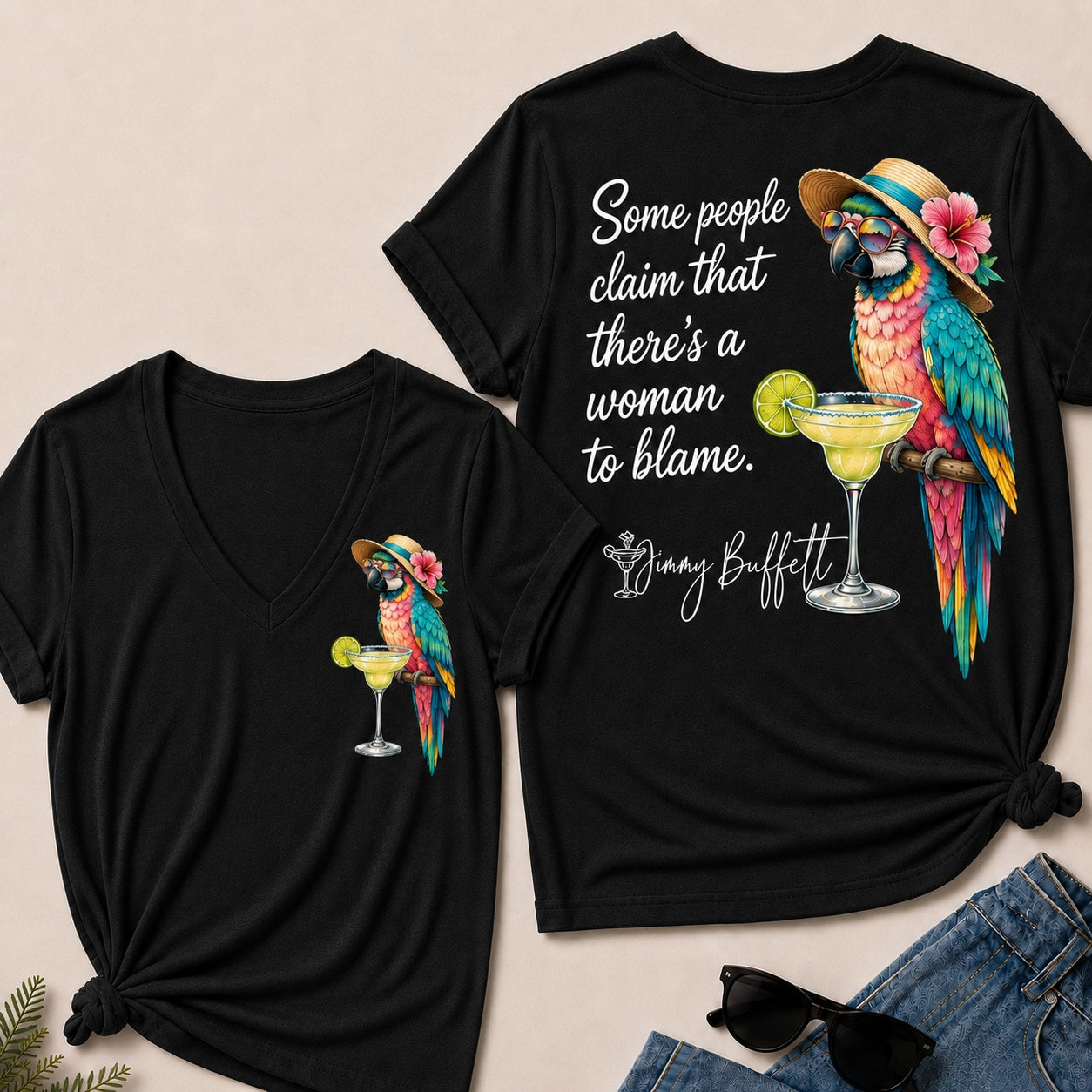 Some People Claim That There¡¯s A Woman To Blame V-Neck T-Shirt