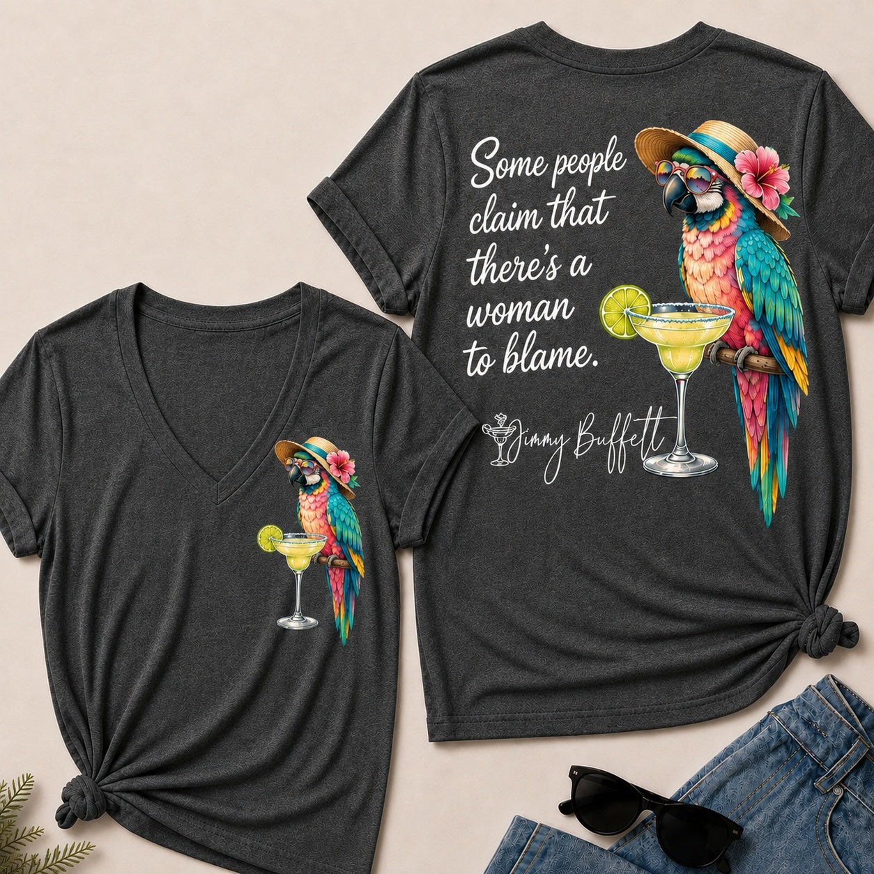 Some People Claim That There¡¯s A Woman To Blame V-Neck T-Shirt