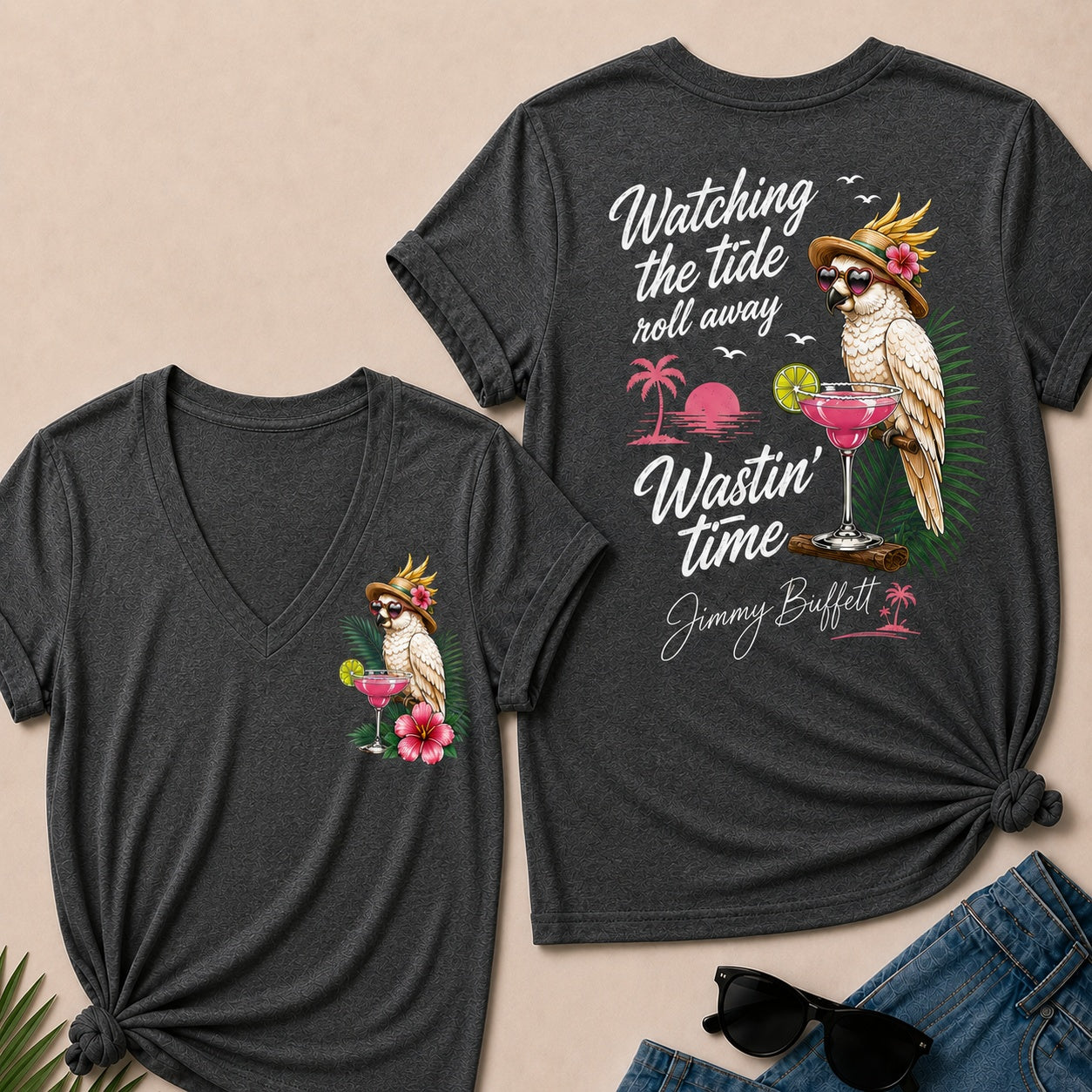 Watching The Tide Roll Away£üWastin' Time V-Neck T-Shirt