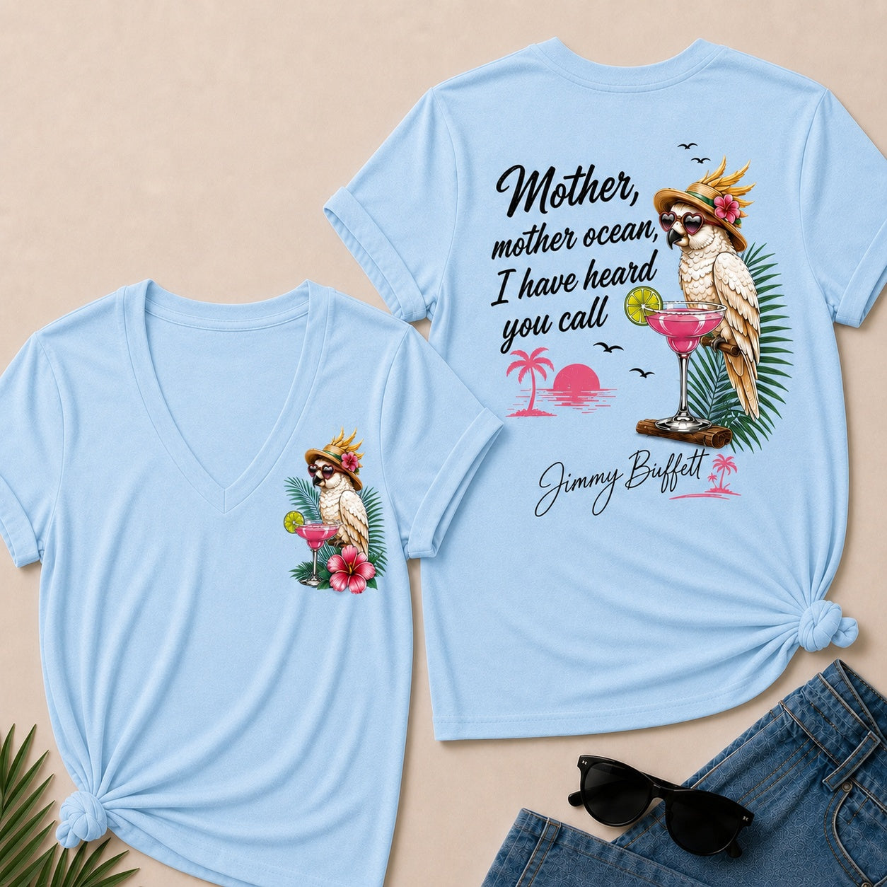Jimmy Buffett Mother,Mother Ocean,I have Heard You Call V-Neck T-Shirt