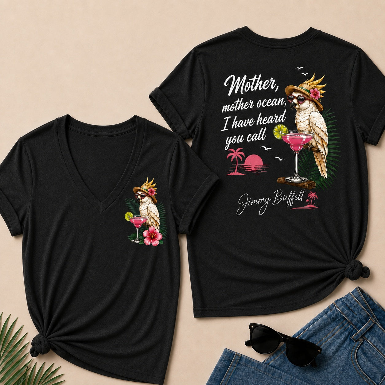 Jimmy Buffett Mother,Mother Ocean,I have Heard You Call V-Neck T-Shirt