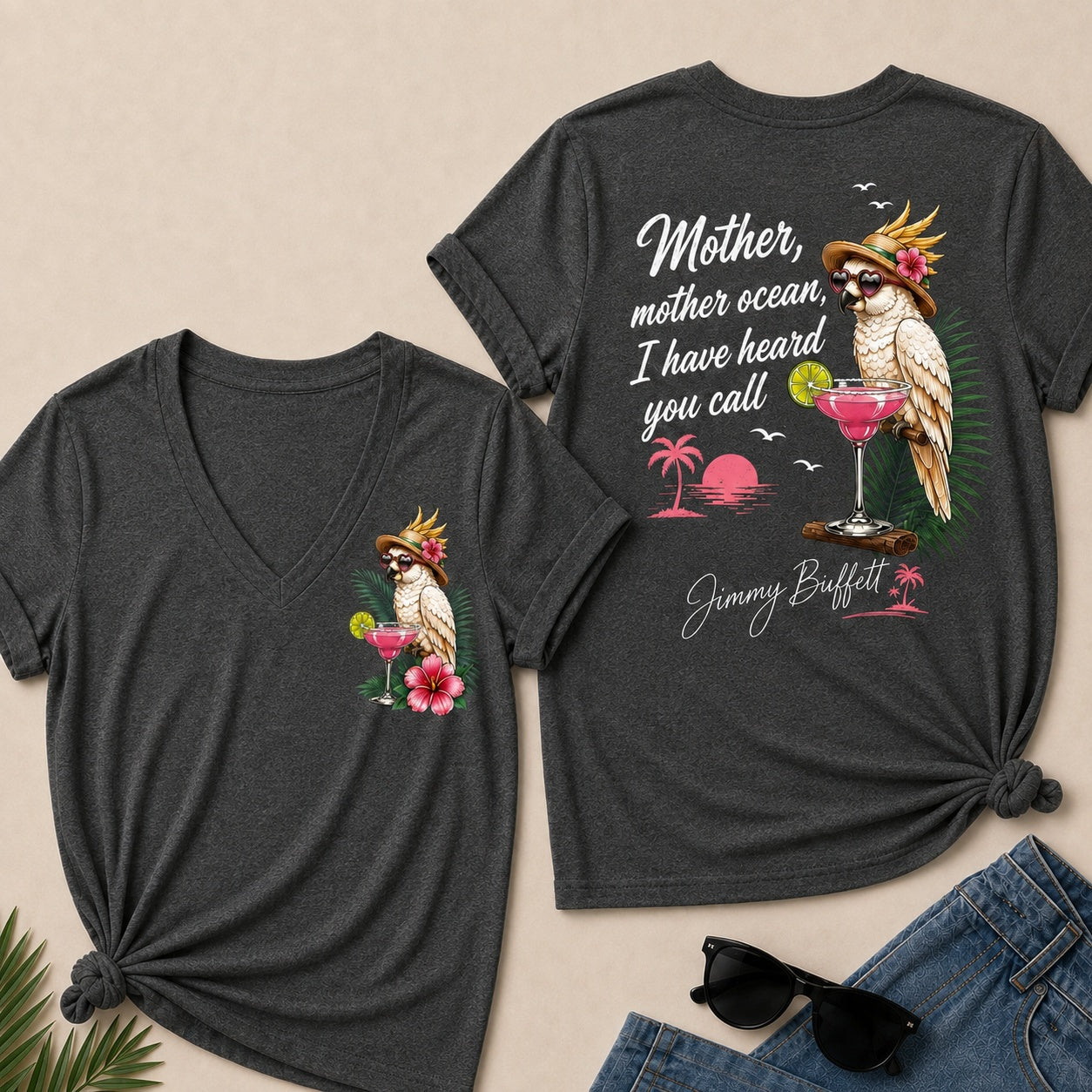 Jimmy Buffett Mother,Mother Ocean,I have Heard You Call V-Neck T-Shirt