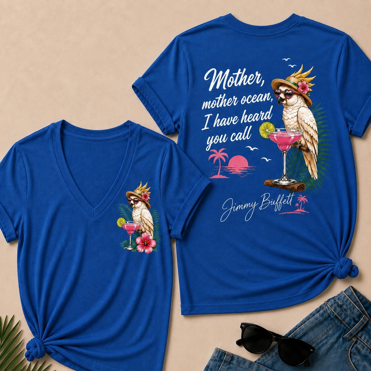 Jimmy Buffett Mother,Mother Ocean,I have Heard You Call V-Neck T-Shirt