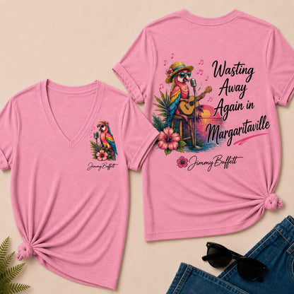 Jimmy Buffett Wasting Away Again In Margaritaville V-Neck T-Shirt