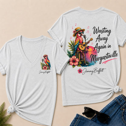 Jimmy Buffett Wasting Away Again In Margaritaville V-Neck T-Shirt