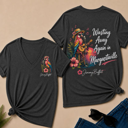Jimmy Buffett Wasting Away Again In Margaritaville V-Neck T-Shirt