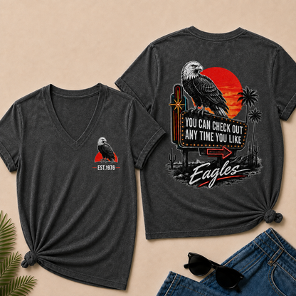 Custom Year Shirt — EST. [YOUR YEAR] |You Can Check Out Any Time You Like Eagles  V-Neck T-Shirt