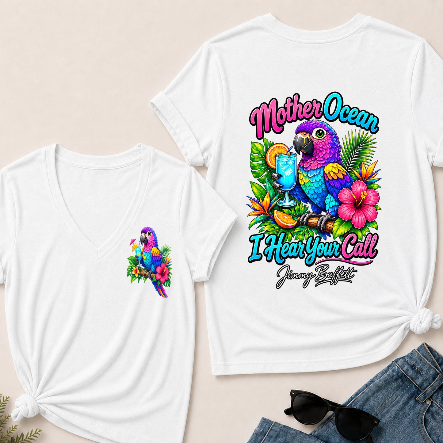 Mother Ocean,I Heard You Call -V-Neck T-Shirt
