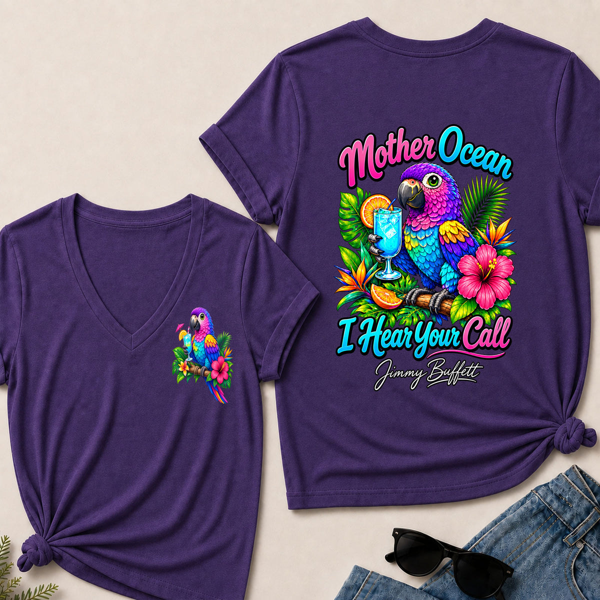 Mother Ocean,I Heard You Call -V-Neck T-Shirt