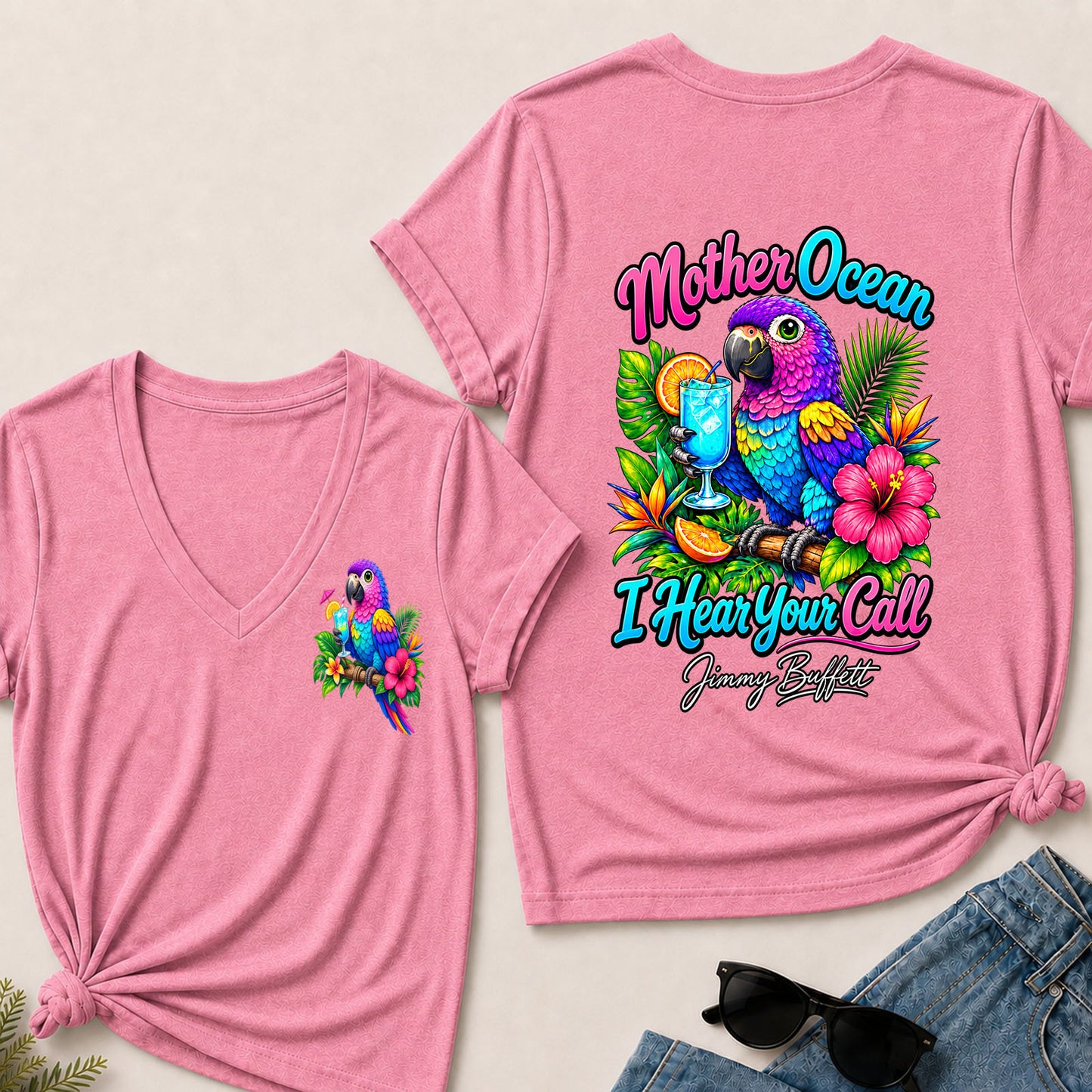 Mother Ocean,I Heard You Call -V-Neck T-Shirt