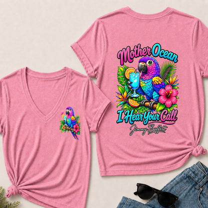 Mother Ocean,I Heard You Call -V-Neck T-Shirt