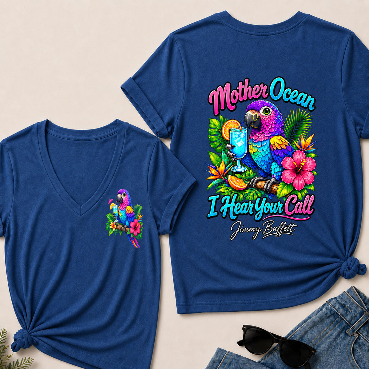 Mother Ocean,I Heard You Call -V-Neck T-Shirt