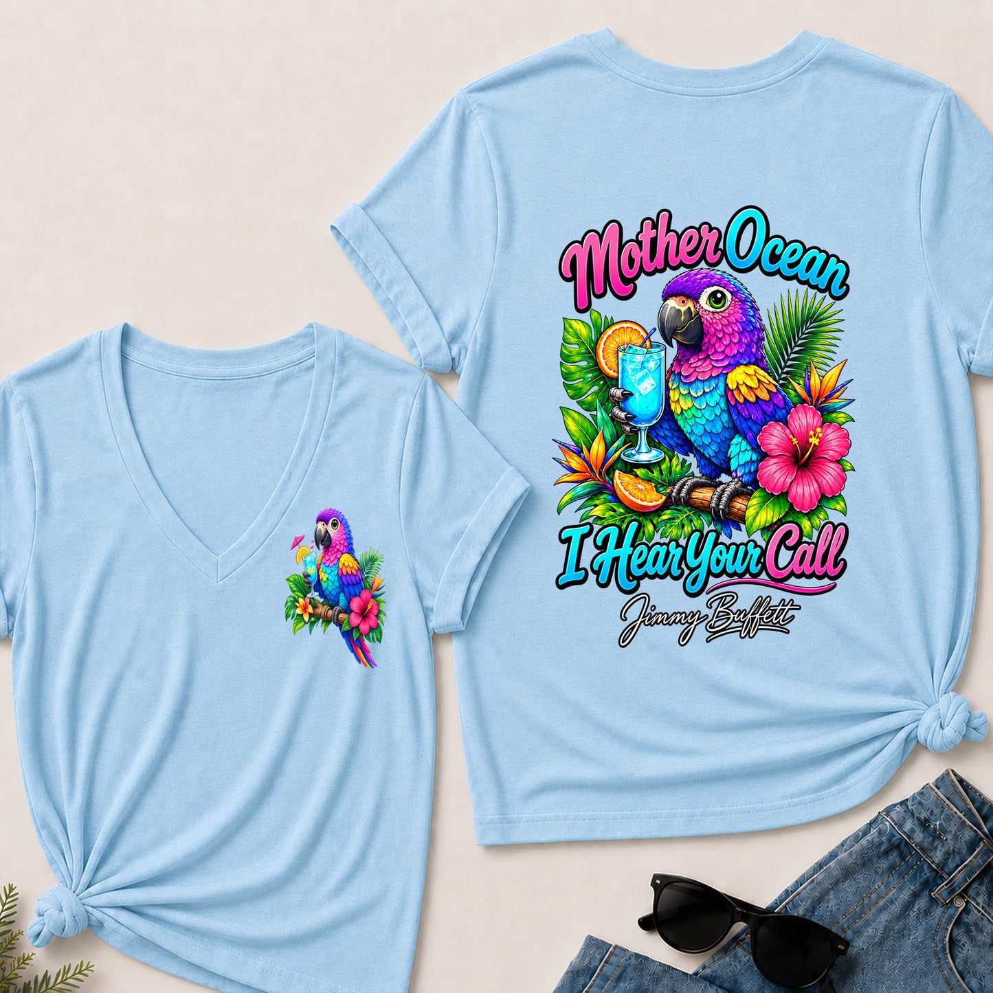Mother Ocean,I Heard You Call -V-Neck T-Shirt