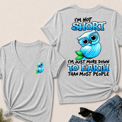 I'm Not Short ,I'm Just More Down To Earth Than Most People   V-Neck T-Shirt