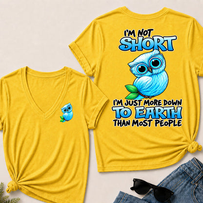 I'm Not Short ,I'm Just More Down To Earth Than Most People   V-Neck T-Shirt