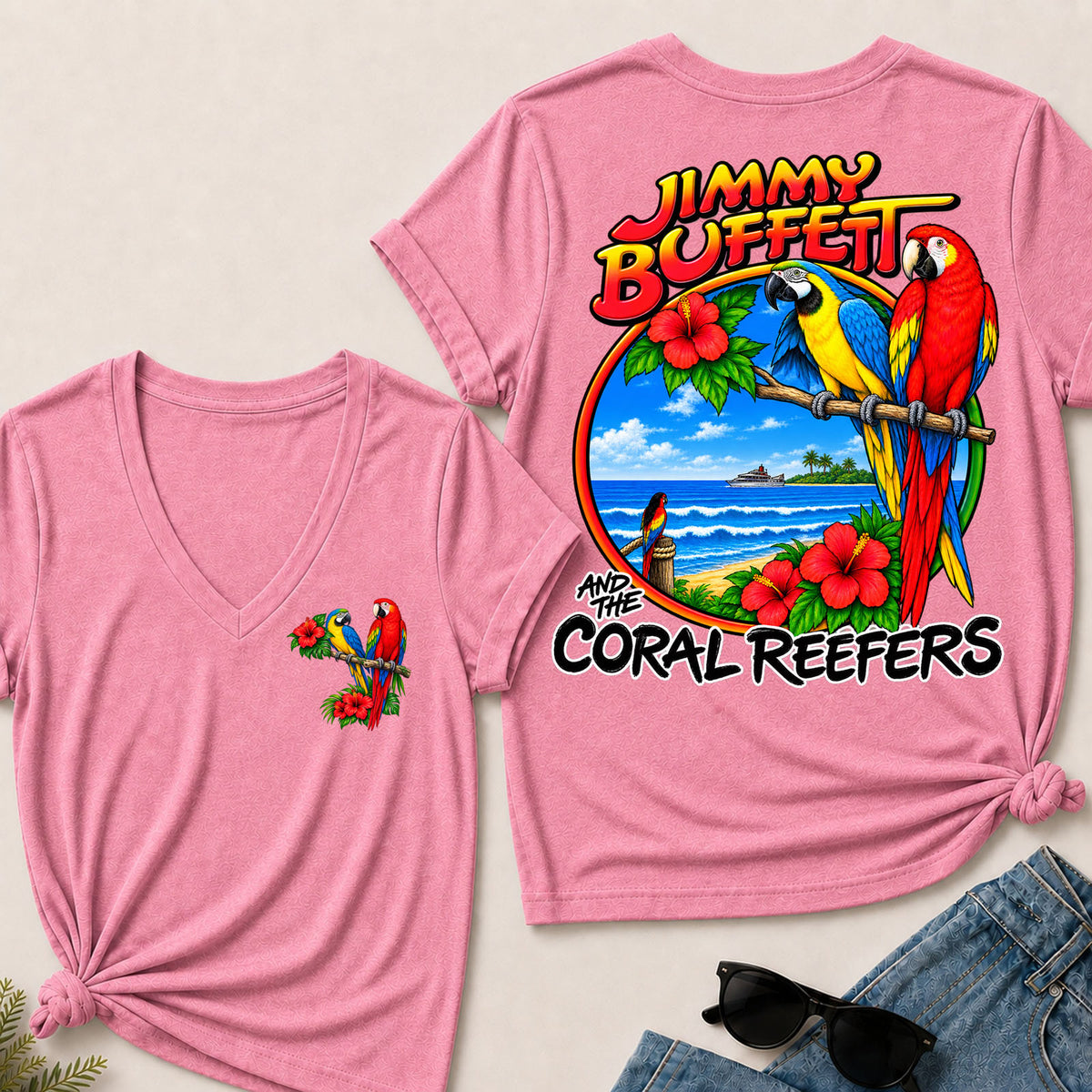 Jimmy Buffett Coral Reefers V-Neck T-Shirt
