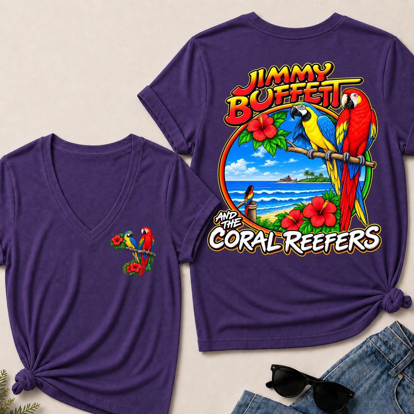 Jimmy Buffett Coral Reefers V-Neck T-Shirt