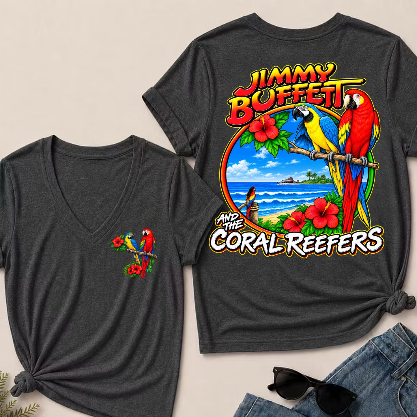 Jimmy Buffett Coral Reefers V-Neck T-Shirt