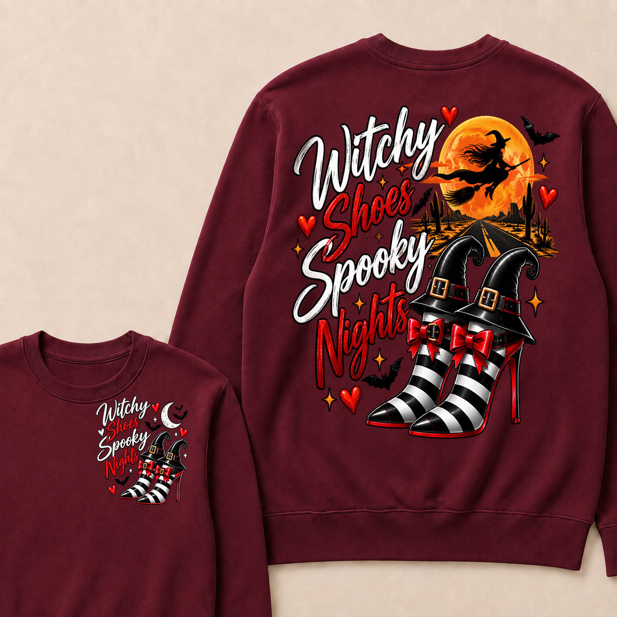 Witchy Shoes Spooky Nights Halloween  Sweatshirt