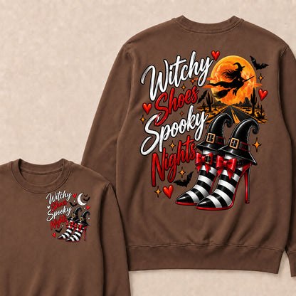 Witchy Shoes Spooky Nights Halloween  Sweatshirt