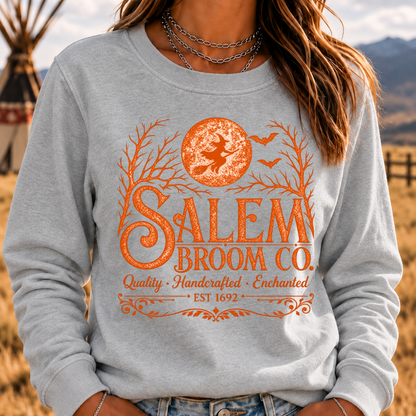 Salem Broom Co. Quality Handcrafted Enchanted Sweatshirt- Custom EST. Year